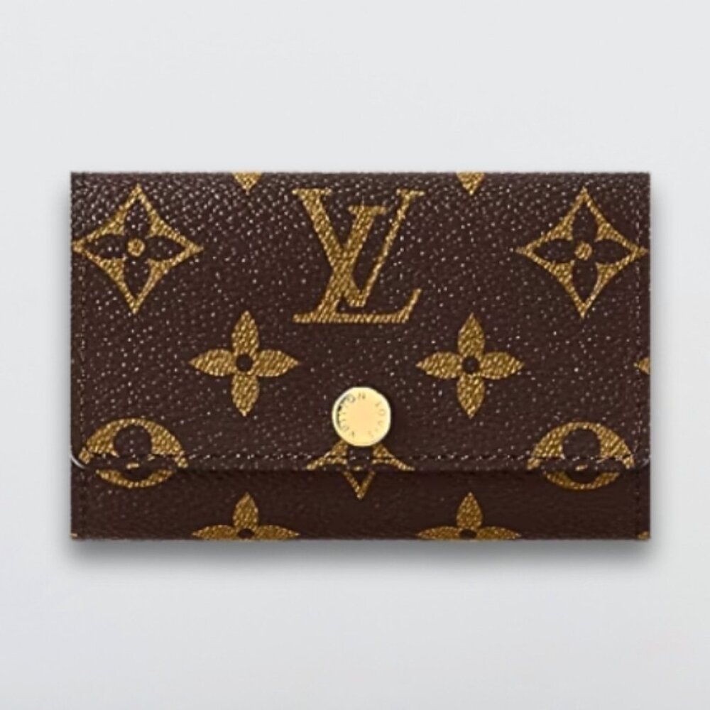 Louis Vuitton Key Holder Monogram Coated Canvas Leather Press-Stud Closure Brown - Picture 5 of 9